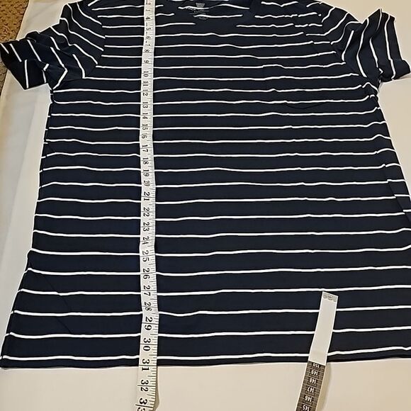 Mack Weldon Navy and White Striped Short Sleeve Tee - Picture 5 of 8
